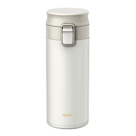Asvel TLW350 Mug Bottle, Anti-Forget, Vacuum Insulated Tumbler, Easy to Clean, 11.8 fl oz (350 ml), White, Earth Color