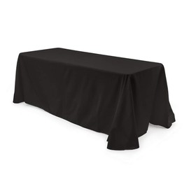 Vispronet Rectangle Tablecloth – 88in x 154in – Black Rectangular Table Cloth for 8 Foot Table – Flame-Retardant, Seamless, Double-Fold Hemmed Edges, Wrinkle-Resistant and Machine Washable (Set of 2)
