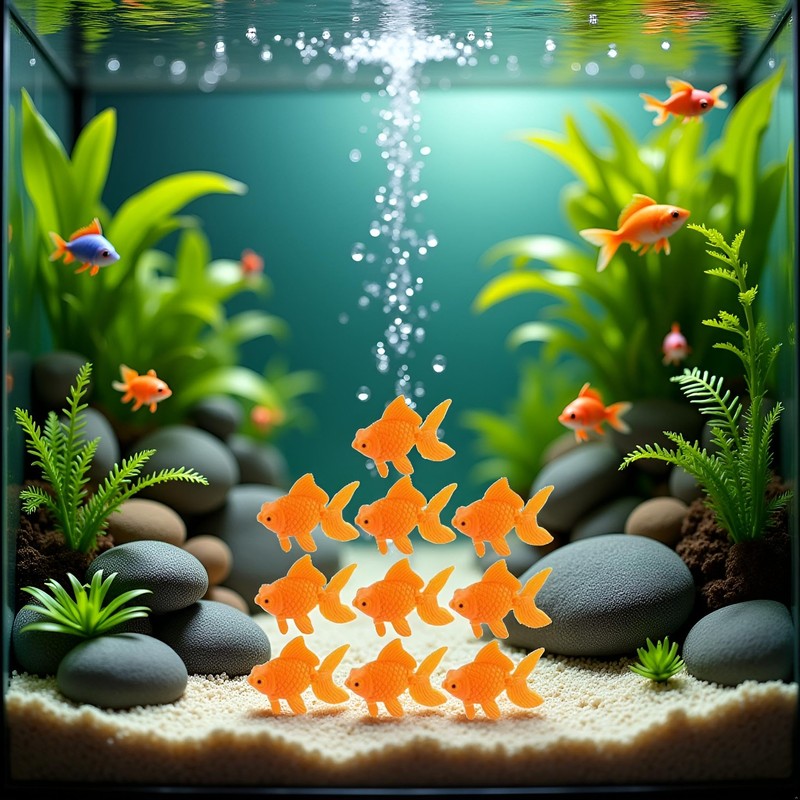 WsjiaboFux 10Pcs Orange Aquarium Fish Bowl Tank Artificial Floating Plastic