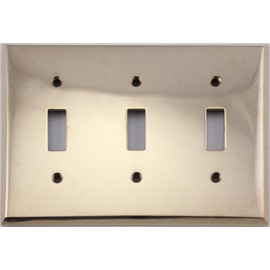 Unlacquered Polished Brass 3 Gang Toggle Light Switch Wall Plate