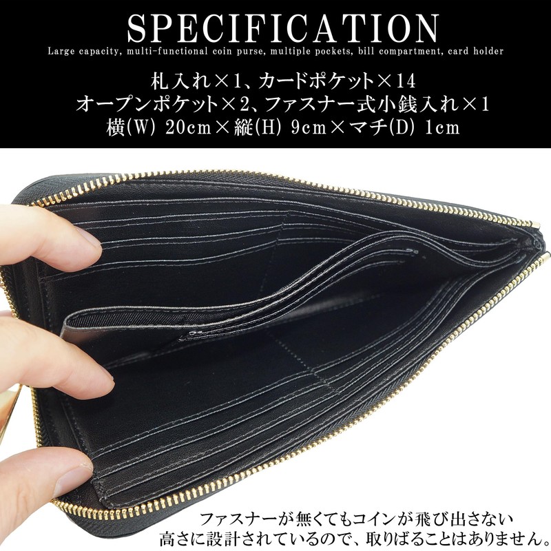 BlissLeather Crocodile Embossed Premium Genuine Leather Large Capacity Long Wallet
