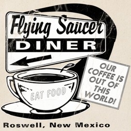 CafePress Flying Saucer Diner Tote Bag Reusable Natural Beige Canvas Shopping Bag