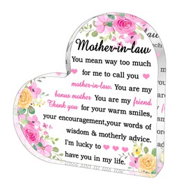 YINSSA Mother In Law Mother's Day Gifts Birthday Gifts Acrylic Plaque Unique Gift For Mother In Law Anniversary Thanksgiving Gift Mother Of The Groom Gift Mom Keepsake Home Decor Acrylic Plaque