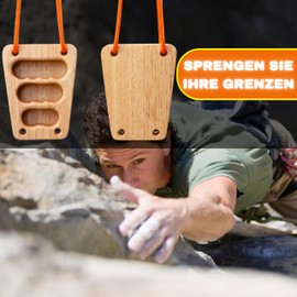 REXLIA Portable Training Fingerboard Climbing | Multipurpose Wooden Climbing Board | Increase Your Strength and Improve Your Climbing Technique | Climbing Fingerboard | Climbing Grips