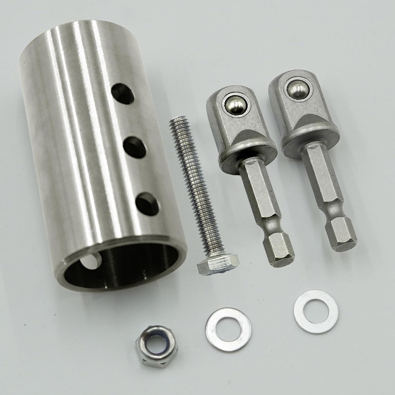 Runfider Stainless Steel Trailer Jack Electric Drill Adapter, 1/2 Inch