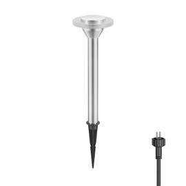 ledscom.de ALF LED Path Light with Ground Spike for Outdoor Use IP44 34 cm Aluminium Warm White