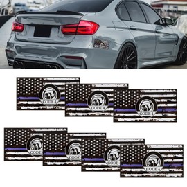 Hovom 7PCS Thin Blue Line Sticker Code 4, Waterproof Vinyl American Flag Flag Thin Line Decal, Law Enforcement and Police Support Stickers for Cars Trucks Window Bumper Laptop (Style 1)