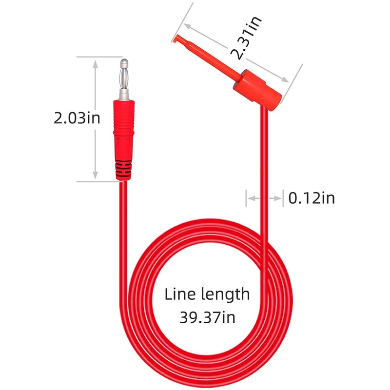 Cleqee 2PCS 4mm Banana Plug to Mini Grabber Test Hook