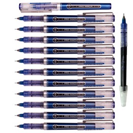 Morning Glory Pro Mach Roller Ball Pen - 0.38 mm-Fine Point Tip (Pack of 12 Pens) 1 Refill (Blue)