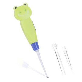 Agatige Kids Earwax Remover Tool, Baby LED Lighting Earpick Ear Wax Cleaner Ear Pick Spoon Earwax Remover Curette Tweezer for Children Kids Toddlers Infants Baby - (Green Frog)