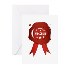 CafePress A Product Of Wisconsin Greeting Cards Greeting Card (20-pack), Note Card with Blank Inside, Birthday Card Glossy