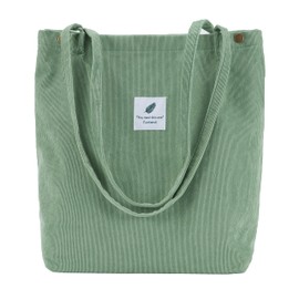 Funtlend Large Corduroy Tote Bag for Women Corduroy Tote Bag Women Cord Handbags Totebag for School Shopping Work College Casual