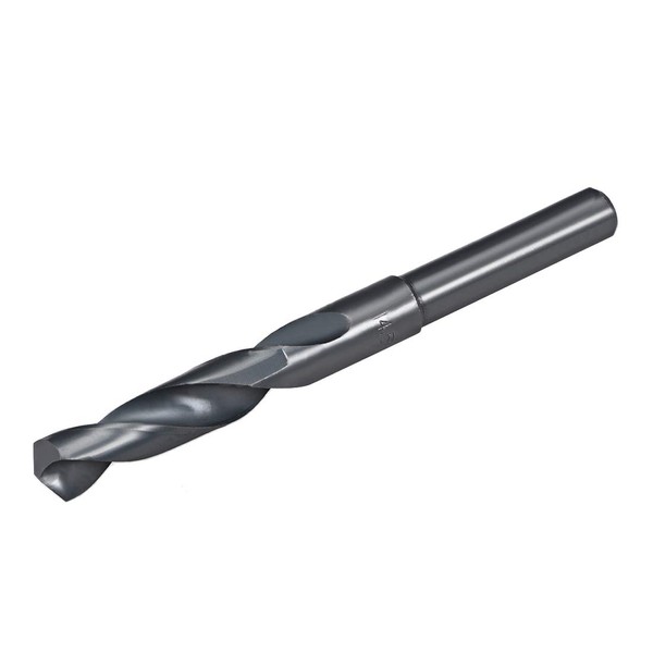 sourcing map Reduced Shank Drill Bit 14.5mm High Speed Steel HSS 6542 Black Oxide with 1/2 Inch Straight Shank