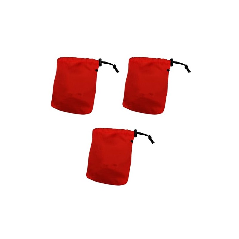Cehoo Red Small Waterproof Drawstring Storage Bag 3Pcs Portable Nylon