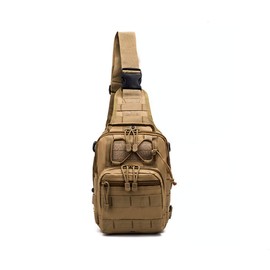 KODAA Sling Bag Tactical Backpack Outdoor Shoulder Bag Satchel Chest Packs Daypacks for Smart Phone Climbing Camping Cycling Hiking (Khaki)