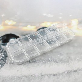 12-Compartment Case for Transparent Nail Parts / 네일 투명파츠보관함 12칸 케이스