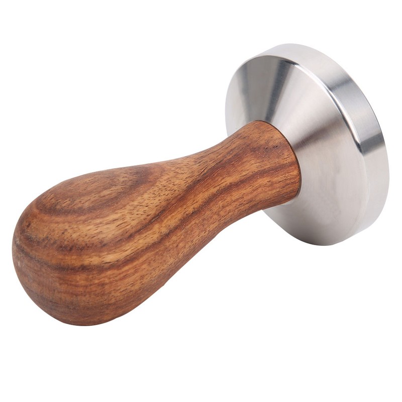 58mm Stainless Steel Coffee Tamper Wooden Handle Powder Pressing Tool