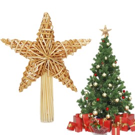 Christmas Tree Star Topper, Straw Star Christmas Tree Topper, Straw Star Christmas Tree Topper, Christmas Tree Topper as Straw Christmas Tree Decoration