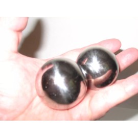 BALL BARON Baoding Balls 44MM Solid Chrome Hand Exercise Therapy De-Stressor SET OF 2