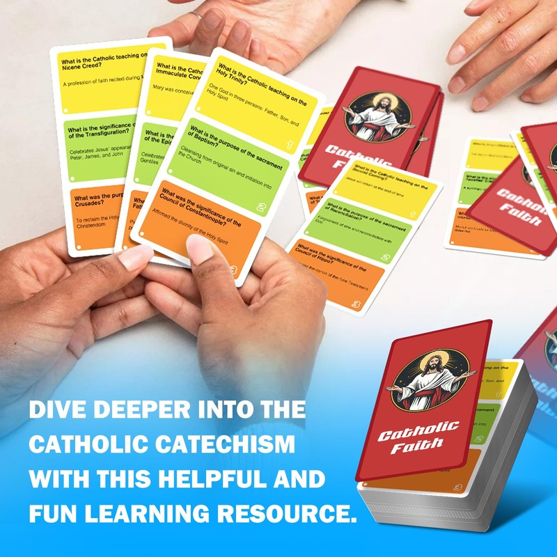 ZZBUY Catholic Bible Trivia Game Cards, Catholic Faith Game for