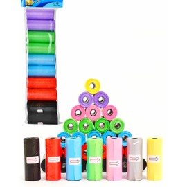 Kyrotech 10 Rulo Renkli Köpek Kaka Poşeti Kedi Kaka Torbası Kokusuz Sızdırmaz Dışkı Torbası Atık Çöp Poşeti ISO 9001 Sertifikalı Poop Bag Her Paket 150 Parça Poşet İçerir