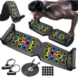 Portable Multifunctional Push-up Board Set for Chest, Abdomen, Arms, and Back Training - Color: Board with Pull Rope