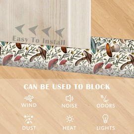 Joismea 36 Inches Adjustable Door Draft Stopper, Window Breeze Blocker Machine-Washable, Weather Stripping, Noise Reducer - Mushroom