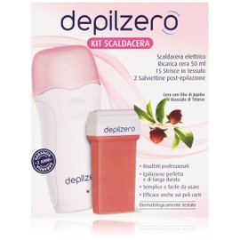 Depilzero Kit Scaldacera + Ricarica + Strisce Depilatorie + Salviettine
