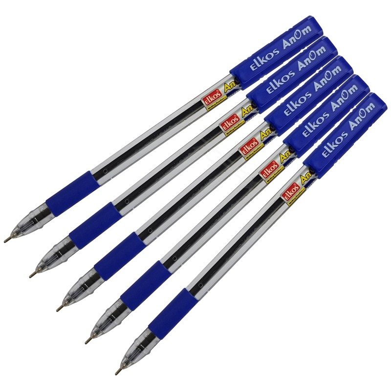ELKOS Anom Ballpoint Pens, BLUE, 0.7mm Fine Point, Pack of