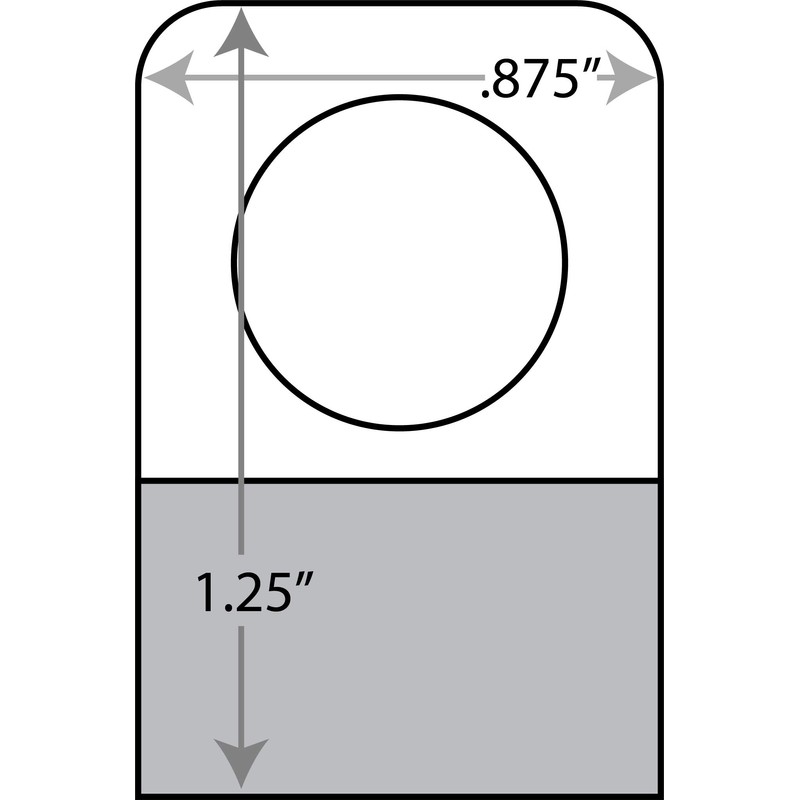 1-1/4" X 7/8" Round Hole Adhesive Hang Tabs 1000/Pack