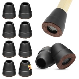 DHWGang 16 mm - 25 mm Runde Stuhlbeinkappen, rutschfest, Geräuschdämpfend, Möbelschutzzubehör, Schwarzes Silikon mit Filzbeinschonern, Stuhlbeinschoner Rund, Bodenschoner für Stühle
