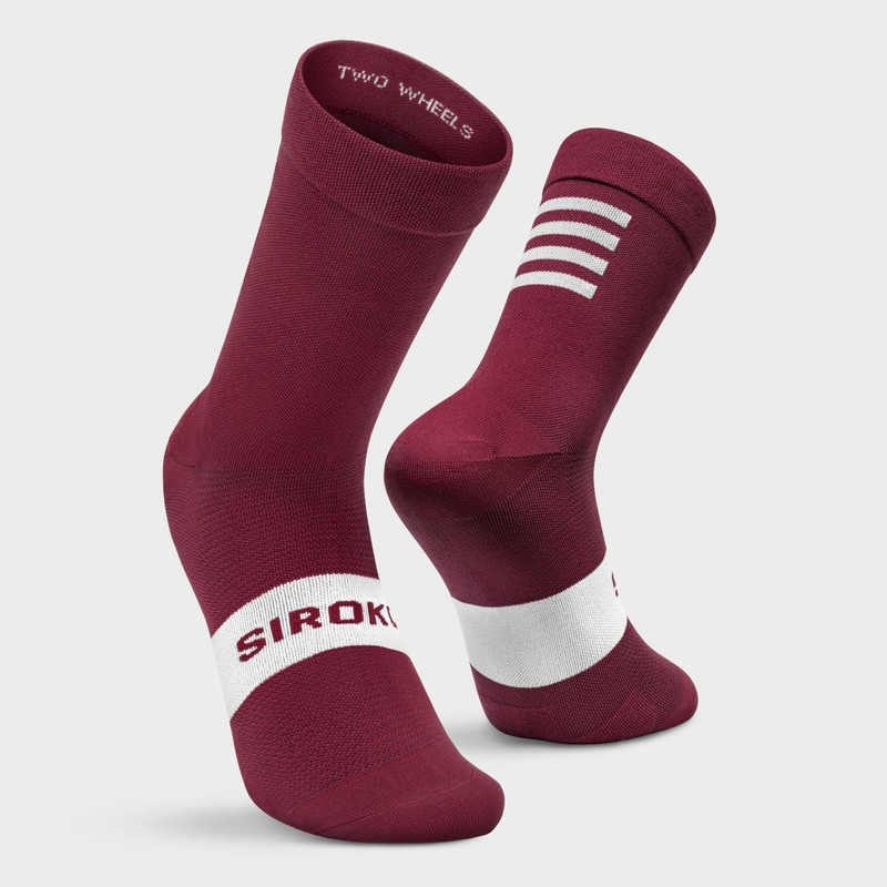 SIROKO - S1 Maroon Volata Cycling Socks, claret
