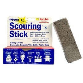 PUMIE Extra Large Pumice Scouring Stick, 2x Larger Than Regular Stick, Heavy Duty Pumice Cleaning Stone for Tough Kitchen Stains, Toilet Bowls & Rings, Extra Large Pumice Cleaning Bar for Rust & Paint