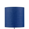 firstchoicelighting Set of 2 Navy Blue Cotton Fabric Table Lamp