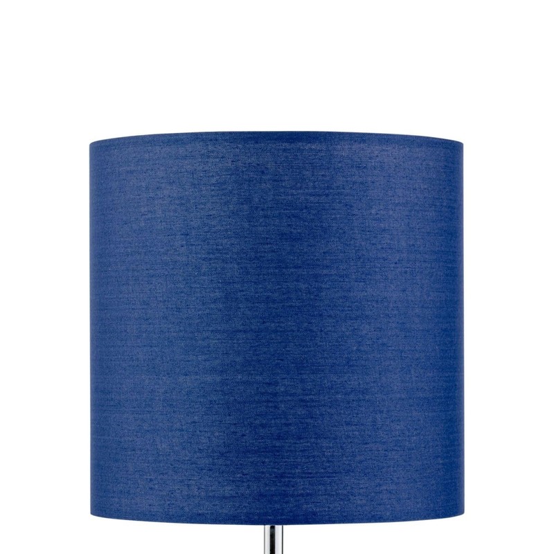 firstchoicelighting Set of 2 Navy Blue Cotton Fabric Table Lamp