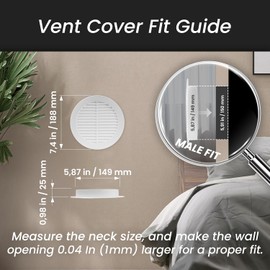Repa Market 6 Inch Round White Vent Cover/Plastic Air Vent Grille with Built-In Mesh Screen/Louvered Exhaust and Supply Air Outlet for Wall or Ceiling/HVAC Ventilation Cover for Indoor Use