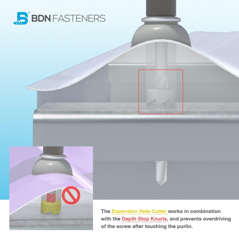 BDN FASTENERS Polycarbonate Skylight Screws #12×2-3/8"(12-14x60mm), Hex Flange Head, Self-Drilling