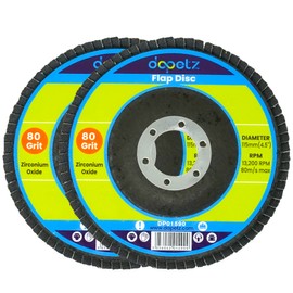 Dapetz ® Flap Discs 80 Grit 115mm Zirconia Pack of 2 Grinding Discs Zirconium Sanding Discs for 4.5" Angle Grinder to Sanding Grinding Metal Wood and Stainless Steel