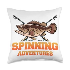Angler, Fischer, Angel Fish Fish Outifts And Gifts Angel, Angler Fisherman Outfit Bass Fishing Throw Pillow, 18x18, Multicolor