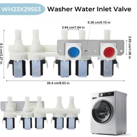 WH23X29553 Clothes Washer Water Inlet Valve Compatible With GE Washine Machine- Replacement for AP6983554, PS12743643, EAP12743643, C-491/20-A13, 33090202 etc. Easy Installation, Durable & Leak-Proof