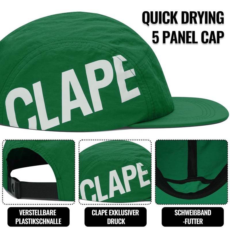 CLAPE 5 Panel Cap Men Women Short Peak Baseball Cap