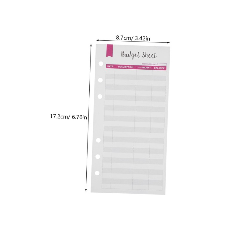 TEHAUX 1set Budget Planner Refills Thick Punched Expense Tracker Sheets