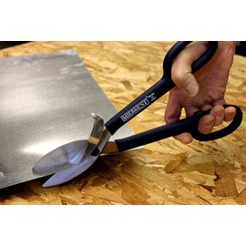 MIDWEST Tinner Snip - Straight and Wide Cut Sheet Metal Cutter with Forged Blades & Kush'n-Kote Grips - MWT-87S