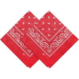ZENO Rotes Bandana – 100% Baumwolle & Natürliche Fasern – Rotes Halstuch Ohne Polyester – Hochwertig, Weich, Langlebig & Waschmaschinenfest – Bandana Herren & Damen – Unisex & Kinder - 2 Pack