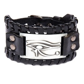 RICHARD-911 Pulsera Brazalete Ojo De Horus De Piel Cuero Joyería Pareja Regalo Hombre Mujer Esclava Egipcio