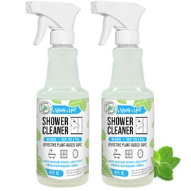 Mighty Mint Shower Cleaner, No-Rinse, No-Scrub, Daily Spray for Glass, Tile, Grout, Natural Peppermint Scent, 16oz - 2 Pack