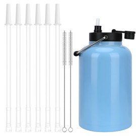 Straw Adapter Kit for RTIC 1 Gallon Jug, 6PCS Reusable BPA Free Straws, Includes Cleaning Brush, Easy to Clean