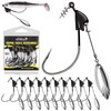 Dovesun Weighted Swimbait Hooks Underspin Weighted Fishing Hooks Weedless Worm