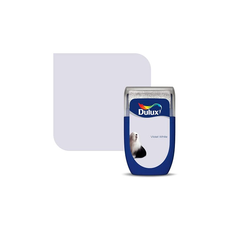 Dulux Walls & Ceilings Tester Paint, Violet White, 30 ml