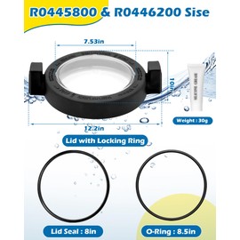 IWIWE R0445800 Lid with R0446200 Pump Seal Gasket & O-Ring Kit,R0445800 Pool Pump and Spa Pump Lid Compatible with Jandy Stealth/Waterfall/ePump-JEP SWF SHPF SHPM